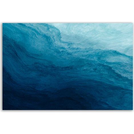Tableau abstrait vagues bleues (1/5)