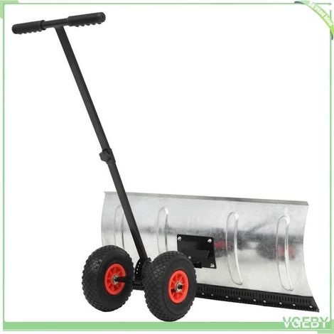 Chasse-neige manuel - FAFEICY - 142915 - Lame 100 x 44 cm - Pneus antidérapants - Lame acier galvanisé réglable (1/4)