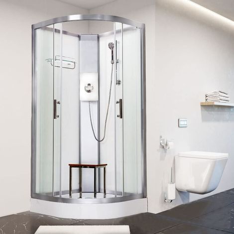 Vidalux  Pure E 800 x 800 Electric Shower Cabin Triton Lux White 8.5KW