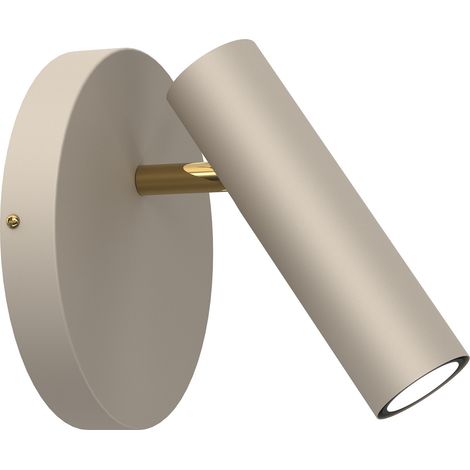 Wandleuchte Leseröhre beige mit Goldelement Axion 1xGU10 8W Luminex