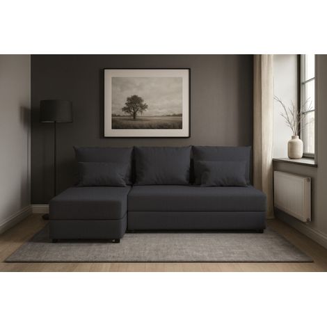 AX LIVING Ecksofa Graphit Sofa Klein mit Schlaffunktion Dolceo 206 cm