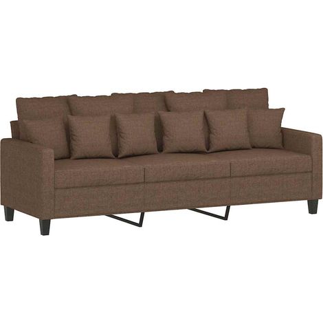 Sofá de 3 plazas de tela marrón 180 cm vidaXL