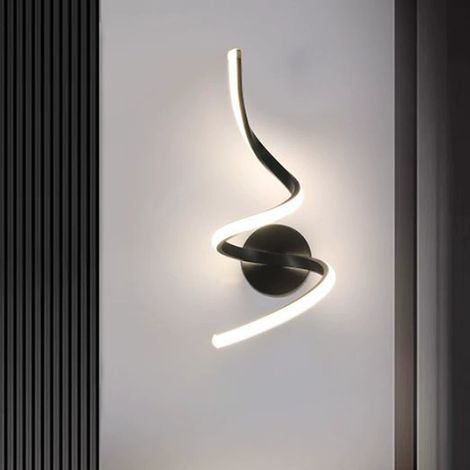 Applique murale, lampe murale LED d'intérieur moderne, lampe de chevet en spirale, veilleuse en aluminium, lumière blanche chaude (3000K) (1/5)