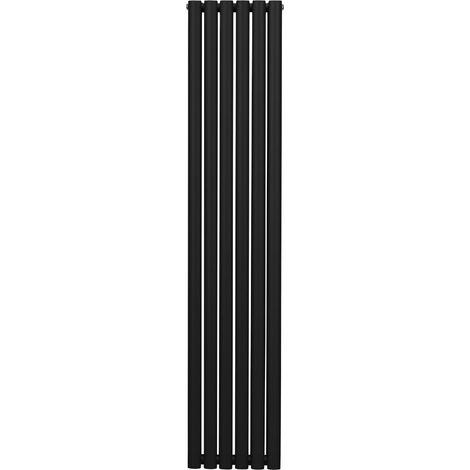 Radiador De Columna Ovalada 1800mm x 360mm Vertical  Negro   Acero  Montado en pared  Kit de fijación y soportes  + Cepillo de limpieza GRATIS  Calefacción estufa calefactor (1/5)
