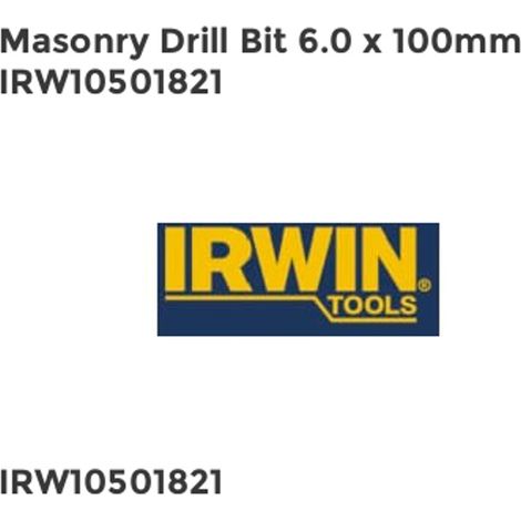 Irwin 10501821 Masonry Drill Bit 6.0 x 100mm IRW10501821