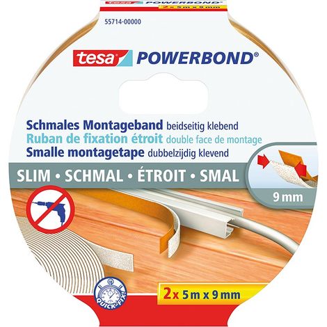 Tesa POWERBOND Cinta adhesiva doble cara 5 m x 9 mm (1/2)