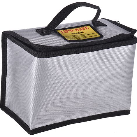 Sac de sécurité pour batterie Lipo ignifuge et antidéflagrant, pochette Portable résistante à la chaleur pour la Charge et le stockage 215x115 155mm (1/5)