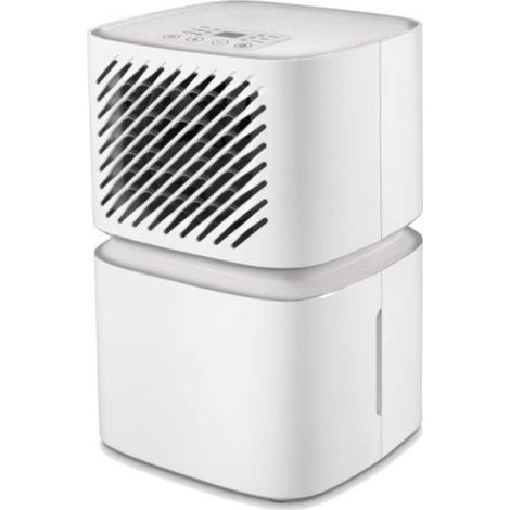 Déshumidificateur 12L/j pour 30m² – Capacité 2L – Système de drainage permanent – Fonction sèche-linge – DUOCUBE – EWT (1/7)