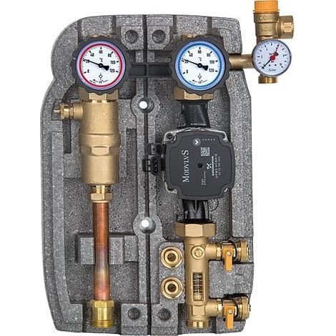 Reservoir solaire Easyflow DN25(1"),2 circuits, 2-12l/min sep. d’air,Grundfos UPM3 hybride 25-70