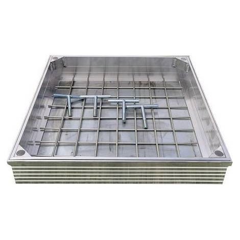 Couvercle à carreler étanche 30 x 30 cm – Aluminium extrudé – Joint EPDM pour étanchéité totale – Accès rapide avec clés de levage – L&S
