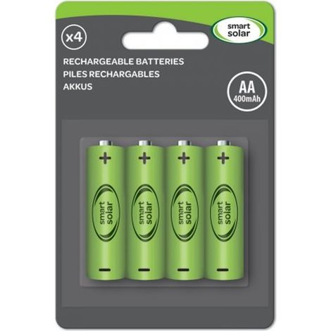 Smart Garden Replacement Rechargeable Solar Light Batteries AA 600mAh 4 Pack (1/2)