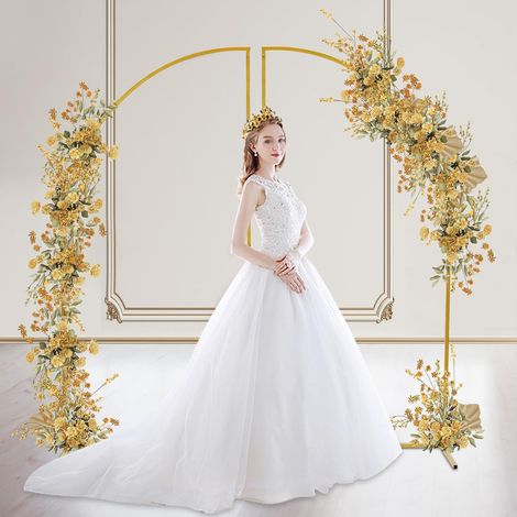 Support de mariage à deux portes, support de fond de décoration de mariage doré, support de décoration de cérémonie polyvalent, peut être bricolé, 90 50 cm (1/5)