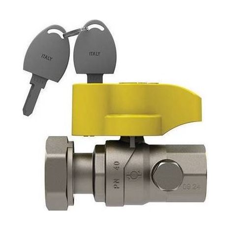 VALVOLA A SFERA GAS CON FARF. E SERRATURA FUTURGAS FEMMINA - GIREVOLE Misura: 1" X 1"1/4  DN 25