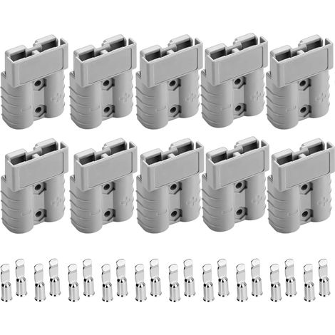10 connecteur Batterie 50A 600V, Prise de Connexion Rapide Haute Intensité, Raccord de Câble et Kit de Broches, pour Voiture Van Moto Caravanes Bateaux Systèmes Solaires (1/5)