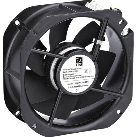 TRU COMPONENTS TC-NA22580-230B1 Ventola assiale 230 V/AC 1150 m³/h (L x L x A) 225 x 225 x 80 mm