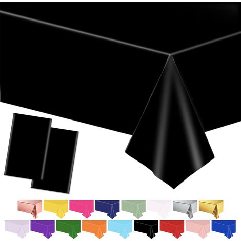 2 Nappes,Plastique Noir,Imperméable,Rectangulaire,137x274 Cm,Fête Mariage (1/5)