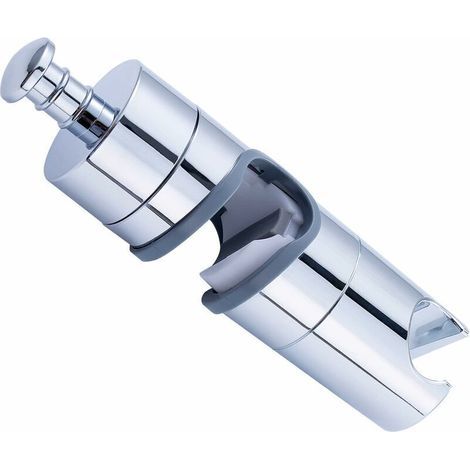 Support de pommeau de douche 20-25 mm réglable, remplacement du support de support de douche, supports de douche avec bouton latéral, supports de pommeau de douche chromés pour pommeau de douche (1/4)