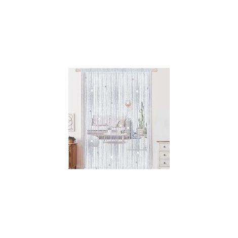 Rideau de perles argentées pour porte (100x200 cm), décoration intérieure, rideau séparateur de pièce élégant et original (1/5)