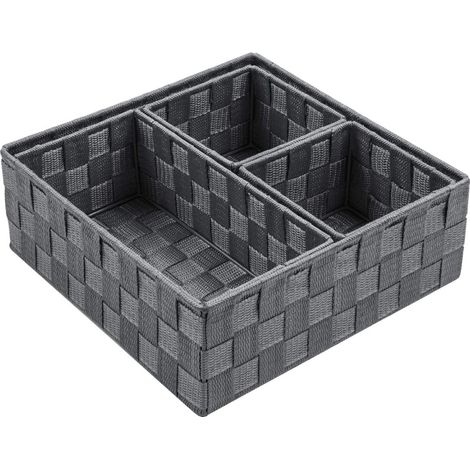 Boîte de rangement tissée, panier cubique, bac de rangement, organisateur, séparateur pour tiroir, placard, étagère, commode (1/5)