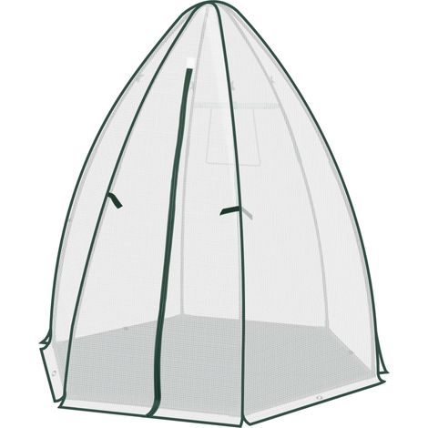 Mini invernadero portátil de PE 130 g/m² con estructura de acero 160 x 180 x 160 cm blanco (1/5)