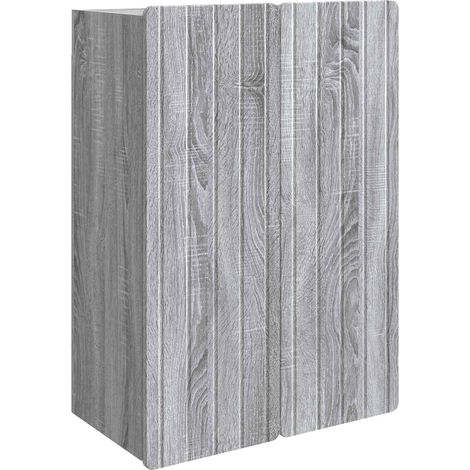 Maison Exclusive - Mobiletto a muro Sonoma grigio 66 x 34,5 x 92 cm (1/5)