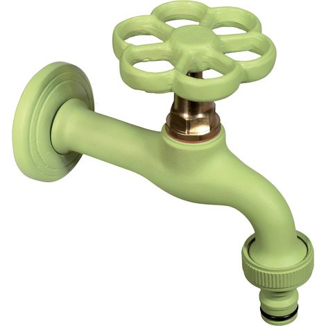 Rubinetto Colorato per Fontana da Giardino in Ottone Belfer RUB/024 Verde Acido