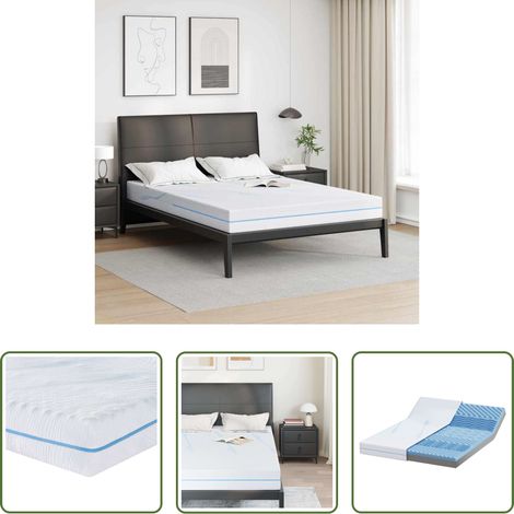 vidaXL 7-Zonen Matratze - Matratze Weiß 160 x 200 cm Jacquard-Stoff (1/5)