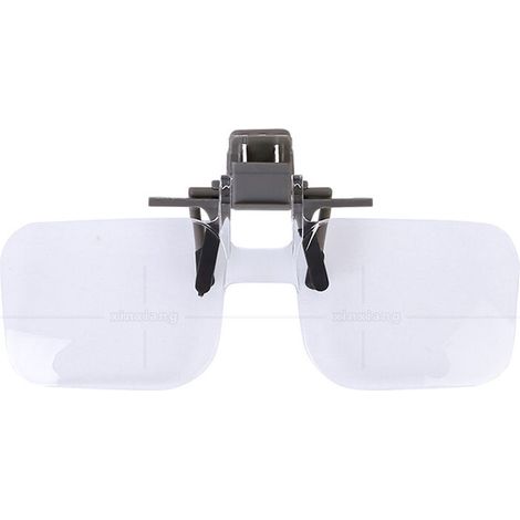 Lupa de clip y giro para gafas con función de abrazadera, aumento de 2x