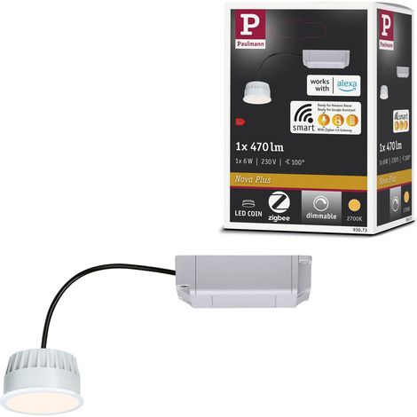 Module d'éclairage encastré LED blanc chaud Coin rond 50 mm 6 W 470 lm 230 V 2700 K Satiné rond dimmable Spot de plafond en matière plastique (1/5)