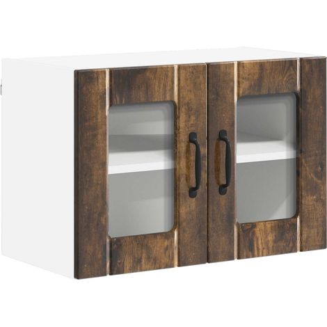 Maison Exclusive - Mobile in vetro da parete LUCCA Rovere Fumo 60 x 31 x 40 cm