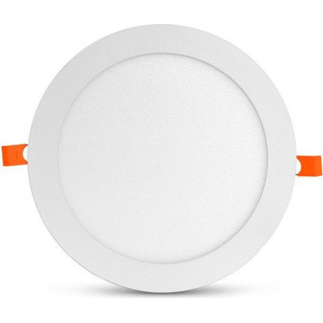 Plafón redondo de aluminio blanco empotrado SLIMY ECO Ø220mm - 6000K Blanco frío - 18W - 1660Lm (1/5)