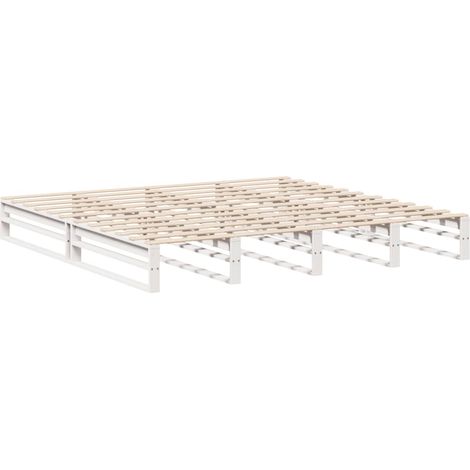 Maison Exclusive - Massivholzbett ohne Matratze Weiß 180x200 cm K (1/5)