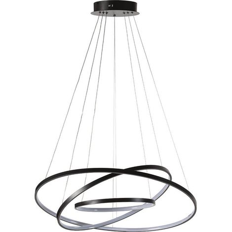 Suspension anneaux noir mat design - noir mat et translucide (1/5)