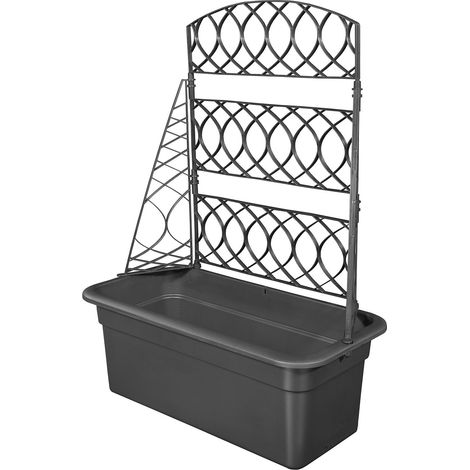 Fixkraft Blumenkasten mit Pergola Anthrazit, Pflanzkasten, für Kletterpflanzen (1/5)
