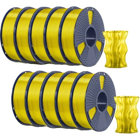 Filamento para impresora 3D, alta resistencia, baja formación de filamentos, PETG amarillo claro. (1/2)