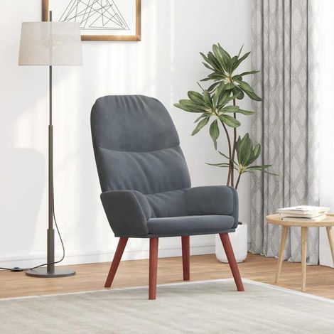 vidaXL Relaxing Chair Dark Grey Velvet (1/5)