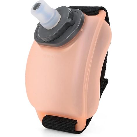 Wrist Water Bottle, Sports Water Bottle, 200 ML, Lightweight, Foldable, Portable, Silicone, for Travel and Cycling, Orange