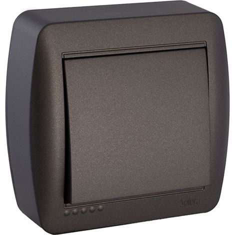 Conmutador/ Interruptor de superficie 10A 250V Negro (1/2)
