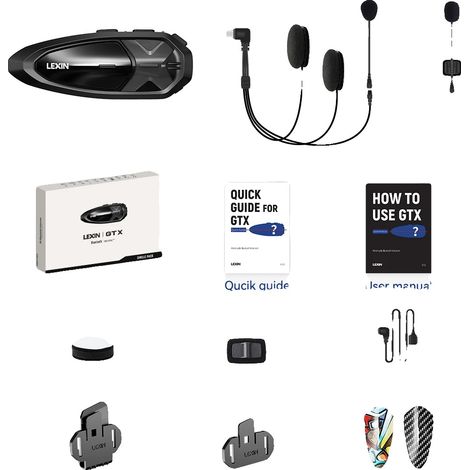 Casque avec oreillette, communication entre 10 pilotes, Bluetooth 5.0, Paquet unique 1PC (1/2)