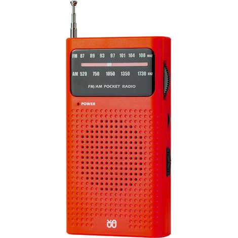 Radio FM/AM – Radio d'urgence – Radio portable – Radio analogique pour seniors – Mini – ABS – Rouge
