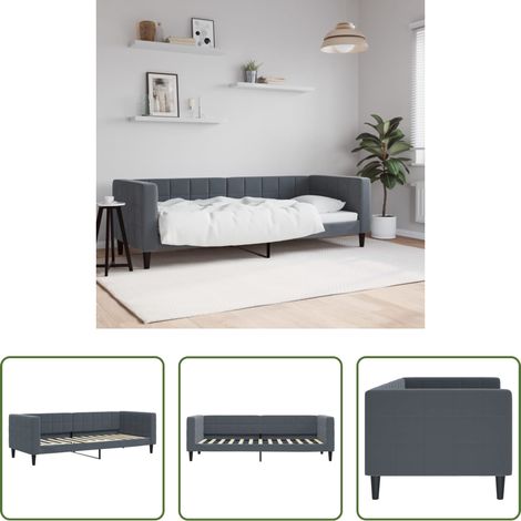 vidaXL Canapé -  Lit de repos gris foncé 80x200 cm velours (1/5)