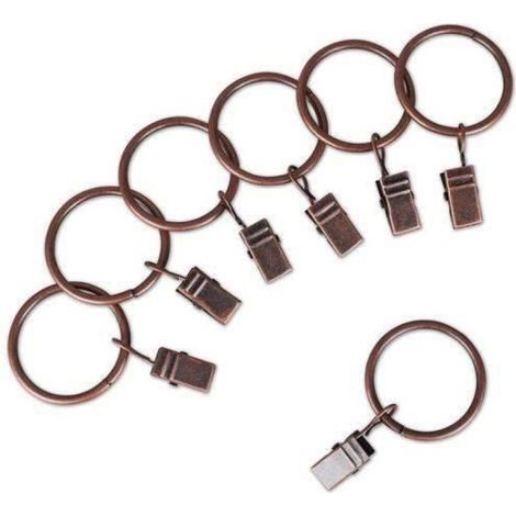 10x Clips de Rideau Anneaux Crochets de Tringle à Suspension en Métal Anneaux de Rideau de Draperie avec Clip (1/4)