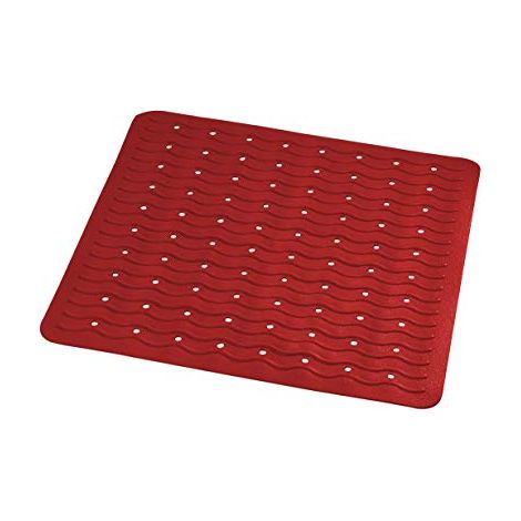 Ridder Playa 683030, tappetino per vasca da bagno, 38 x 80 cm, colore blu neon, 100% gomma sintetica., Rosso, 54x54 cm (1/4)