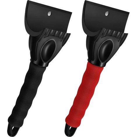 Lot de 2 grattoirs à glace professionnels durables et stables avec poignée antidérapante pour pare-brise, vitres arrière et fenêtres latérales