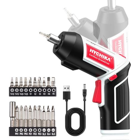 HYCHIKA Avvitatore a Batteria, Avvitatore Elettrico 6 Nm Cacciavite Elettrico 3.6 V 2.0 Ah, Luce LED, Cavo di Ricarica USB, Adatto per Riparazioni Domestiche DIY (1/5)