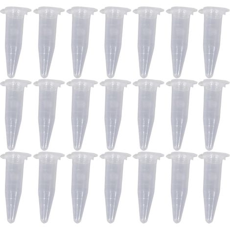 100 Stück 1,5 ml Labor-Zentrifugenröhrchen aus Kunststoff mit Deckel, 42 x 11 mm, transparent