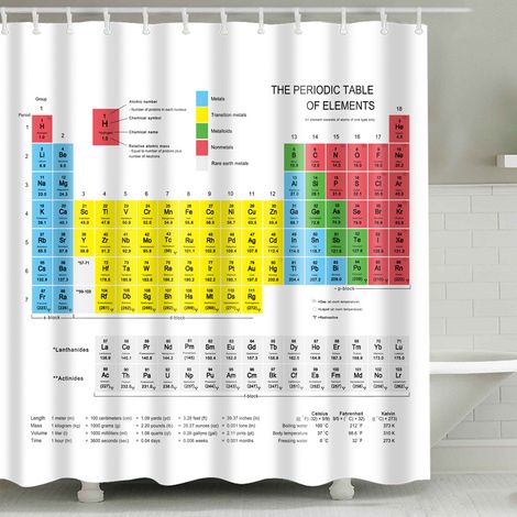 Rideau de douche imprimé numériquement avec crochets en plastique de type C, imperméable, pour salle de bain (1/4)