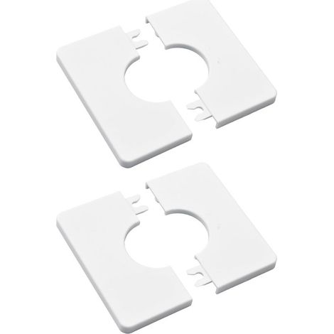 Pack Self-Adhesive Square ABS Plastic Pipe Covers for 32mm Diameter Shower Hose (White) (1/5)