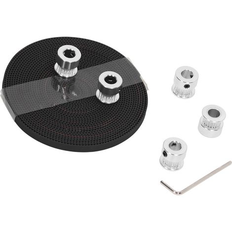 Poulie synchrone 20 dents, diamètre intérieur 8 mm, courroie de distribution de 5 m, clé pour imprimante 3D et tour CNC (1/5)