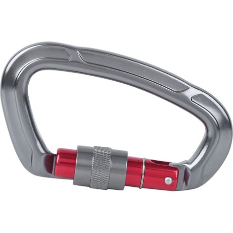 Mousqueton gris en alliage d'aluminium avec cadenas en D pour hamac et sac à dos, idéal pour l'escalade.